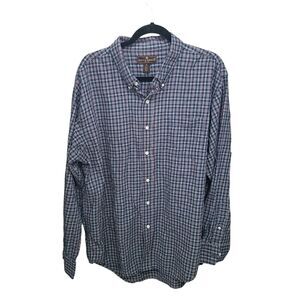 Steve & Barry's Mens Sz XL 17 Blue Plaid Long Sleeve Button Down Shirt